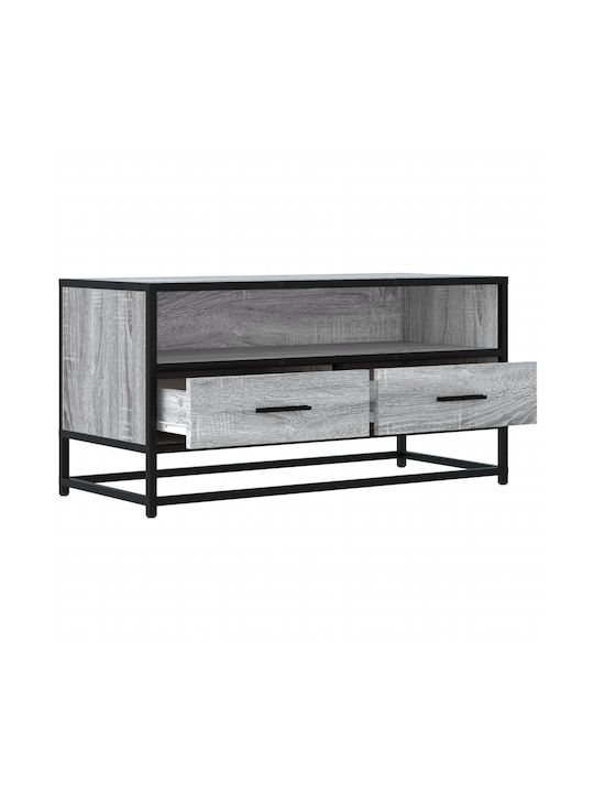 TV-Ständer aus Metall & Holz in Grau Sonoma M80xT34.5xH40cm