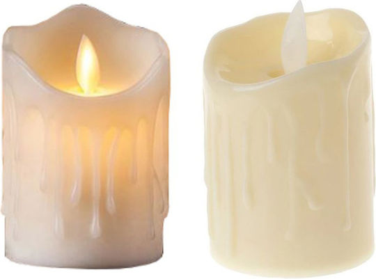Decorative Led Candle Zola On Off Button Natural Flame Model 7x5 Cm