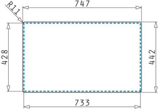 Pyramis Astris 101031301 Flächenbündig montiert Spüle Inox Gebürstet B74.5xT44cm Silber