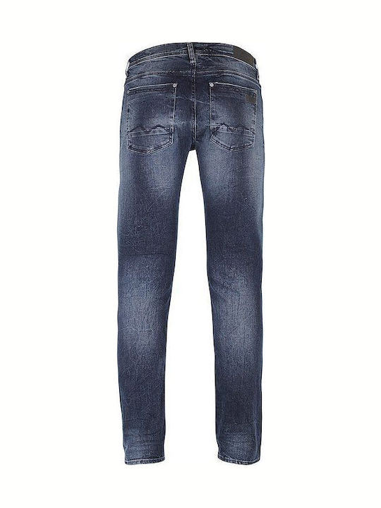 Men's Jeans Pants Elastic with Regular Fit Blue Denim