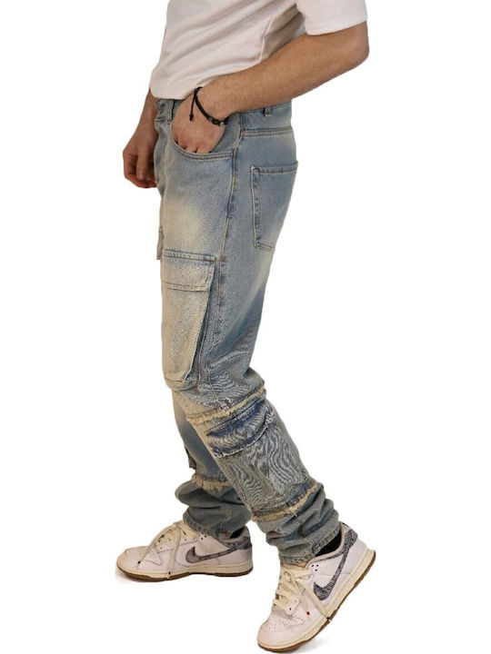 Pantaloni Jeans pentru Bărbați Blue Acid Wash