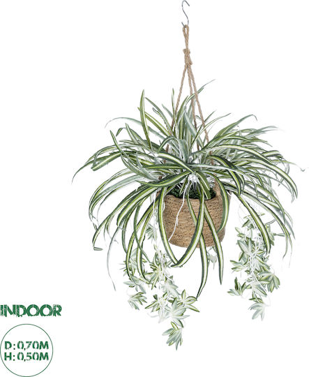Globostar? Artificial Hanging Decorative Chlorophytum Comosum Garden Plant 20638 Artificial Hanging Decorative Chlorophytum Y50cm