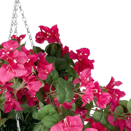 Globostar Künstlicher Garten Rhododendron Hängende Pflanze 20634 Künstliche Hängende Dekorative Pflanze Rosenbusch Y60cm