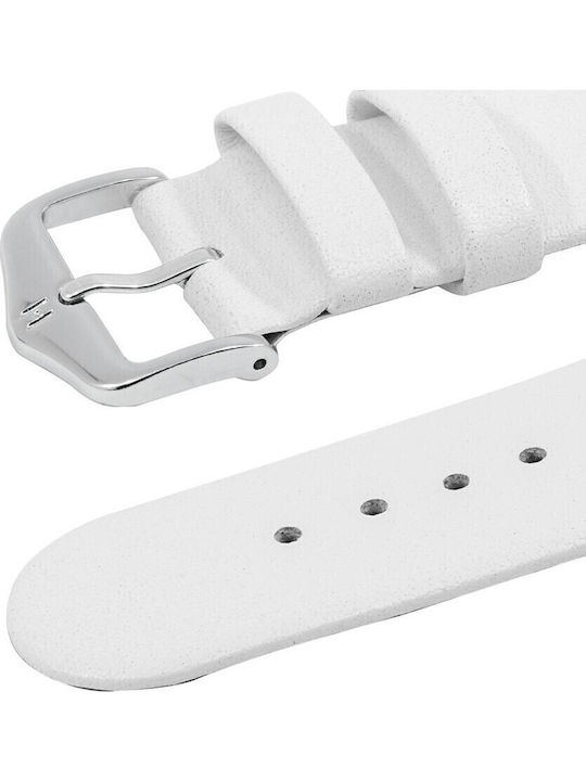 Hirsch Scandic Δερμάτινο Λουράκι Λευκό 30mm