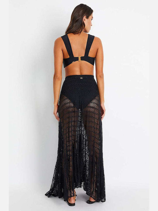 Patbo Hohe Taille Maxi Rock Black