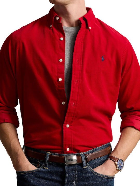 Ralph Lauren Men's Shirt Long Sleeve Red