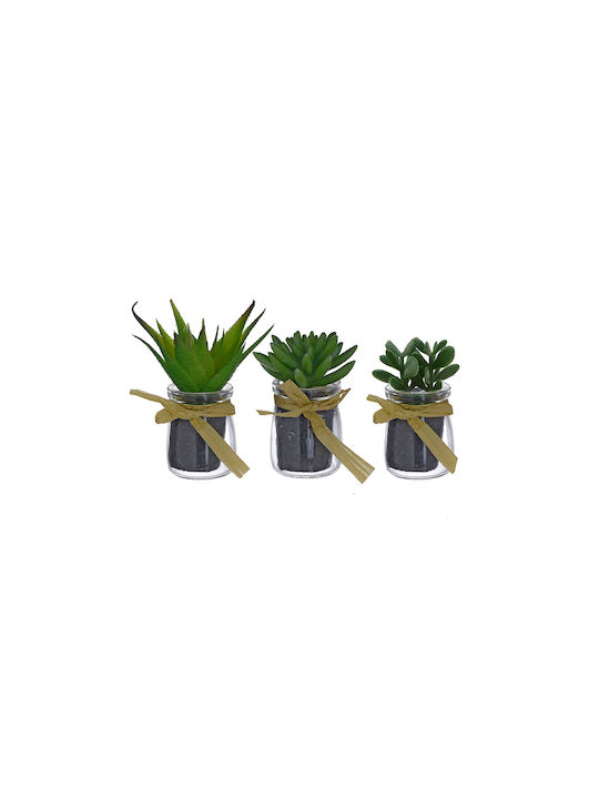 Inart Artificial Plant in Small Pot Black 10cm 3pcs