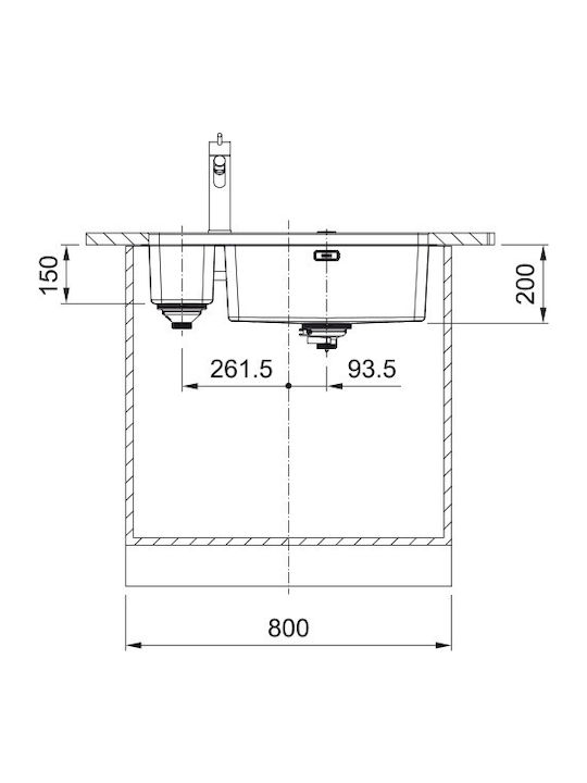 Franke Mythos MYX 160-50-16 3012500623 Right-handed Undermount Sink Right Inox Satin W72.5xD44cm Silver