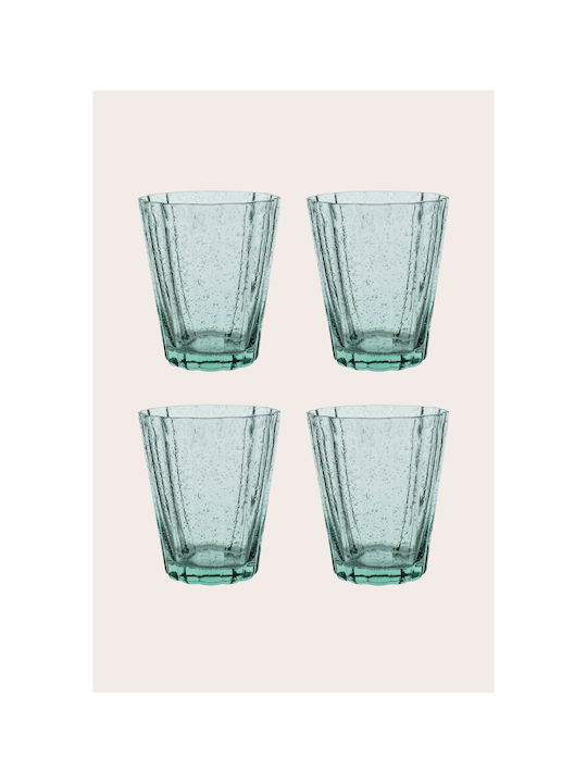 Laura Ashley Set Gläser Wasser aus Glas in Grün Farbe 250ml 4Stück