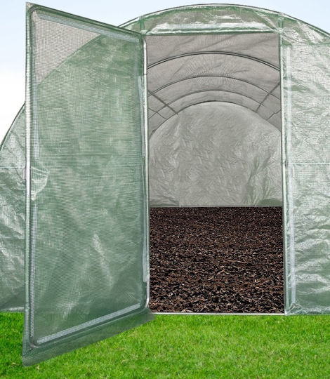 Seră de Grădină Tip Tunel Cadru Metalic 300x200cm Verde 6mp Cadru Ușă