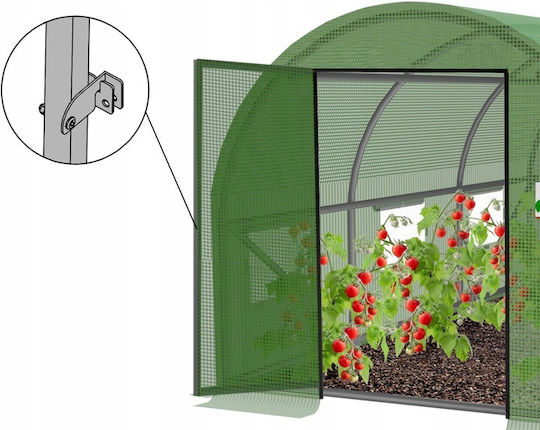 Seră de Grădină Tip Tunel Cadru Metalic 300x200cm Verde 6mp Cadru Ușă