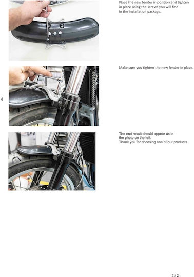 Moto Discovery Front Motorcycle Front Wheel Fender for BMW Racer Black 1pcs