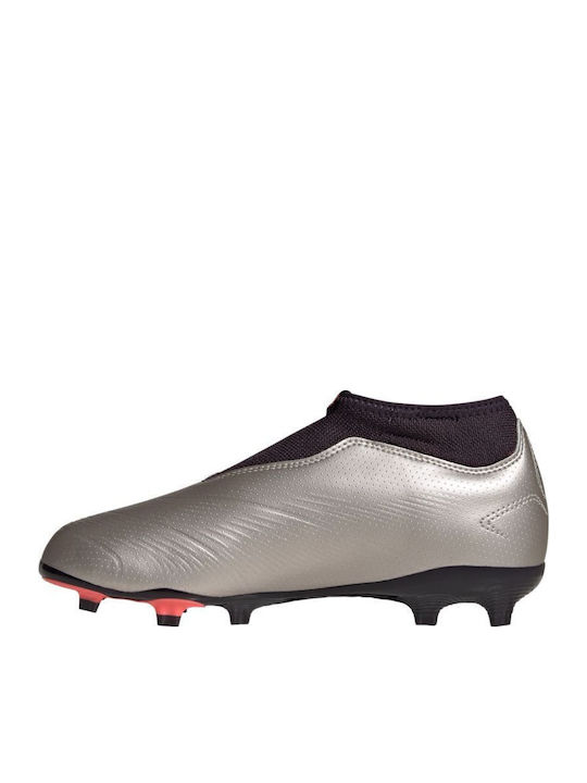 Kids Soccer Cleats Predator League with Turf Without Laces Beige
