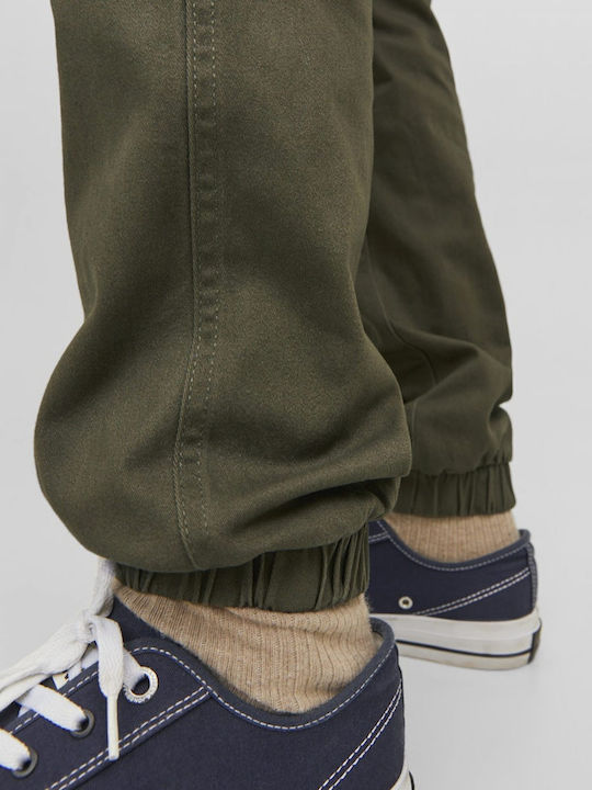 Trousers Cargo Elastic in Slim Fit Olive