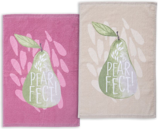 Nef-Nef Homeware Pearfect Ποτηρόπανο από 100% Βαμβάκι σε Μπεζ Χρώμα 40x60cm