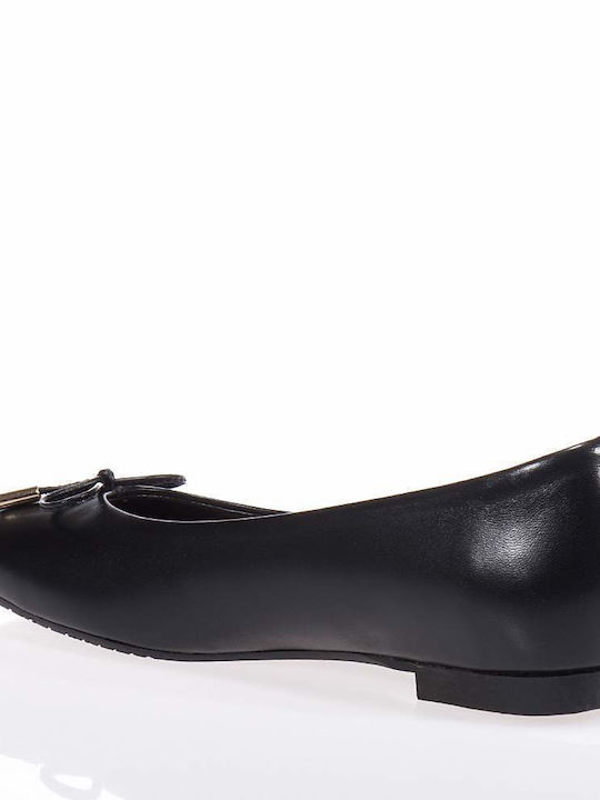 Toutounis Leather Ballerinas Black