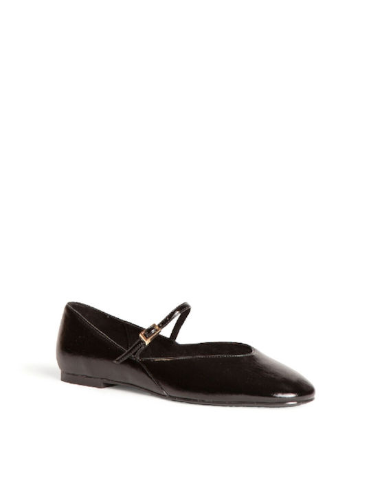 Corina Synthetic Leather Ballerinas Black