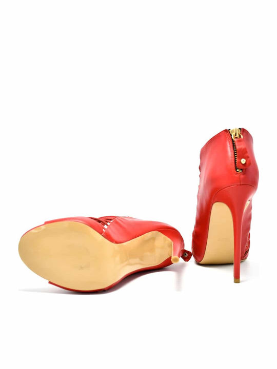 Leder Sandalen Rot