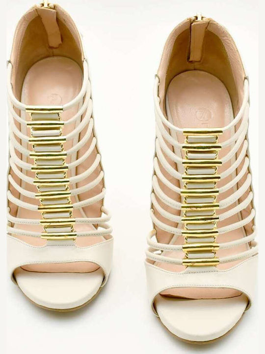 Leder Sandalen Beige