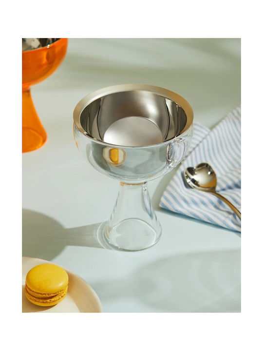 Alessi Big Love Ice Cream Serving Bowl Round Inox Silver with Diameter 12cm