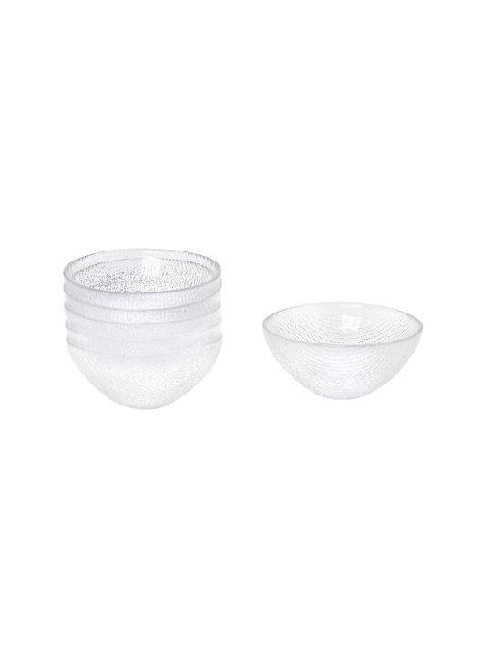 Cryspo Trio Cotton Servierschüssel Rund Glas Transparent mit Durchmesser 13cm 6Stück