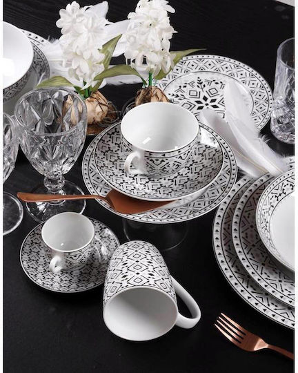 Cryspo Trio Nostro Cereal Serving Bowl Round made of Porcelain White with Diameter 16cm