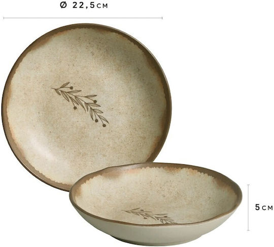 Porto Brasil Bio Nativa Porto Brasil Plate Soup Ceramic Gray with Diameter 22.5cm
