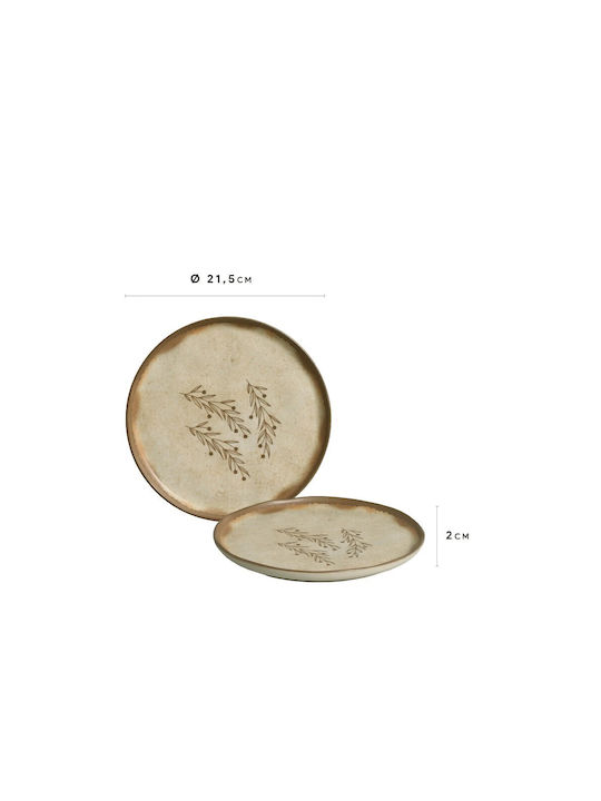 Porto Brasil Bio Nativa Porto Brasil Plate Desert Ceramic Gray with Diameter 21.5cm