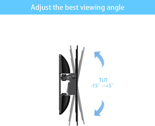 Opticum AX-200 Βάση Τηλεόρασης Τοίχου έως 42" και 25kg Μαύρο
