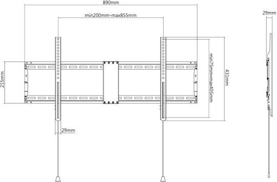Techly ICA-PLB 948F ICA-PLB 948F Suport TV de perete până la 90" și 70kg
