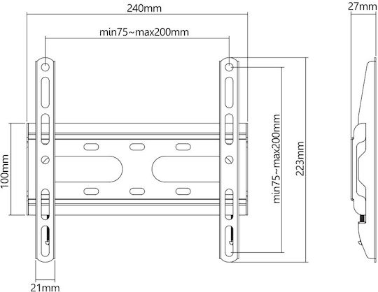 Sbox PLB-2522F-2 Βάση Τηλεόρασης Τοίχου