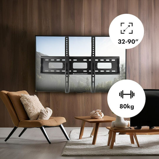 Maclean Energy MC-421 Βάση Τηλεόρασης Τοίχου έως 90" και 80kg Λευκό
