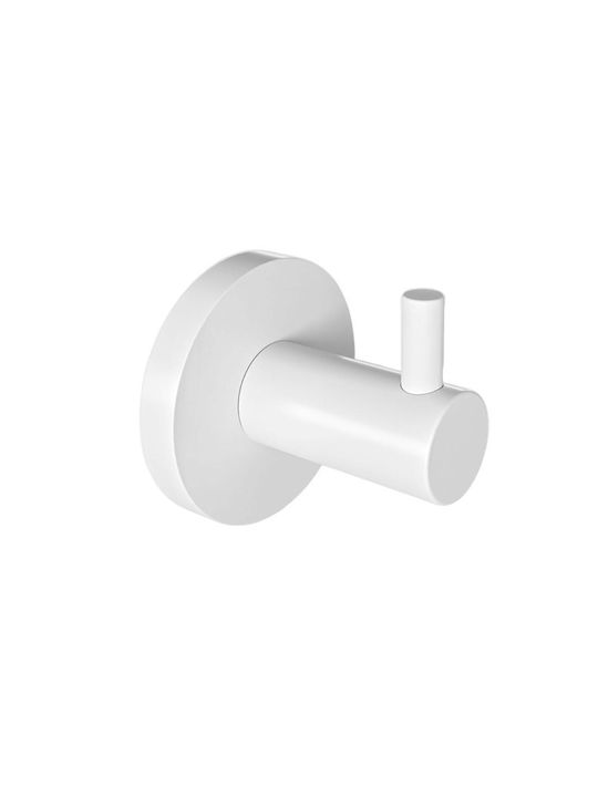 Verdi Sigma Single Wall-Mounted Bathroom Hook ​4.4x4.4cm White Matt