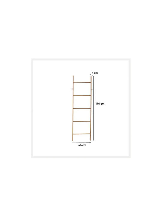 Σκάλα Μπάνιου 5 Θέσεων Επιτοίχια ​44x170cm Καφέ