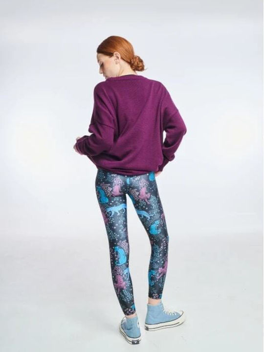 PCP Women's Long Legging Shiny & High Waisted Petrol