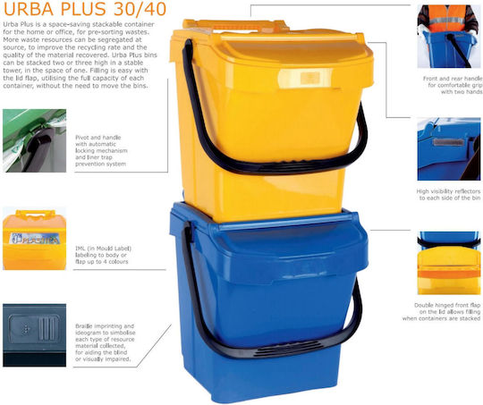 Urba Plus 40l Waste Sorting Container Yellow