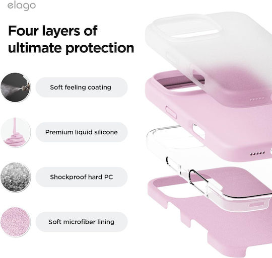 Elago Premium Liquid Back Cover Σιλικόνης Ροζ (iPhone 16 Pro)
