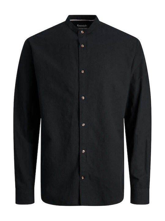 Long-sleeved Linen Shirt Black