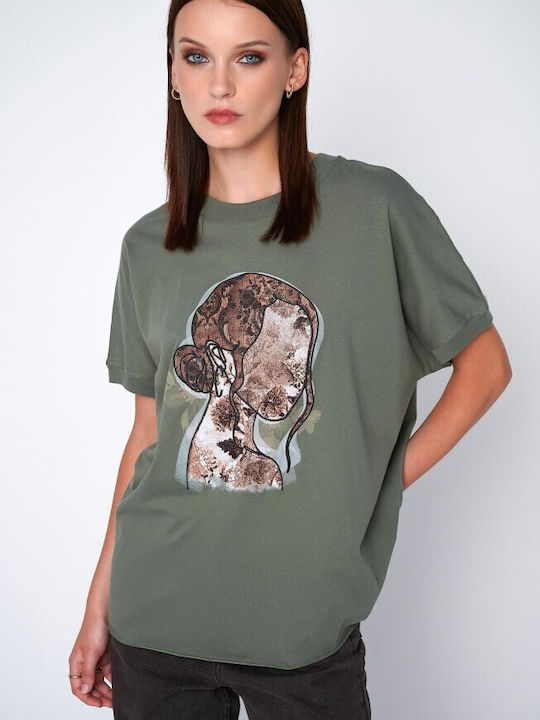 Ale - The Non Usual Casual Γυναικείο T-shirt Khaki