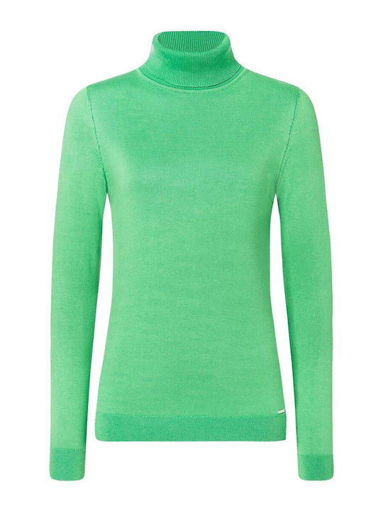 MORE & MORE Damen Pullover Rollkragen green