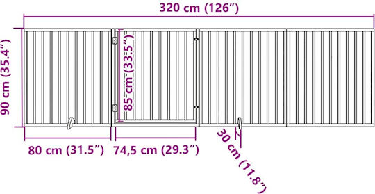 vidaXL Divider Dog in White Color 320 x 90cm