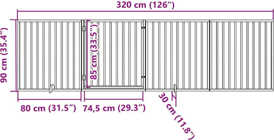 vidaXL Divider Dog in White Color 320 x 90cm