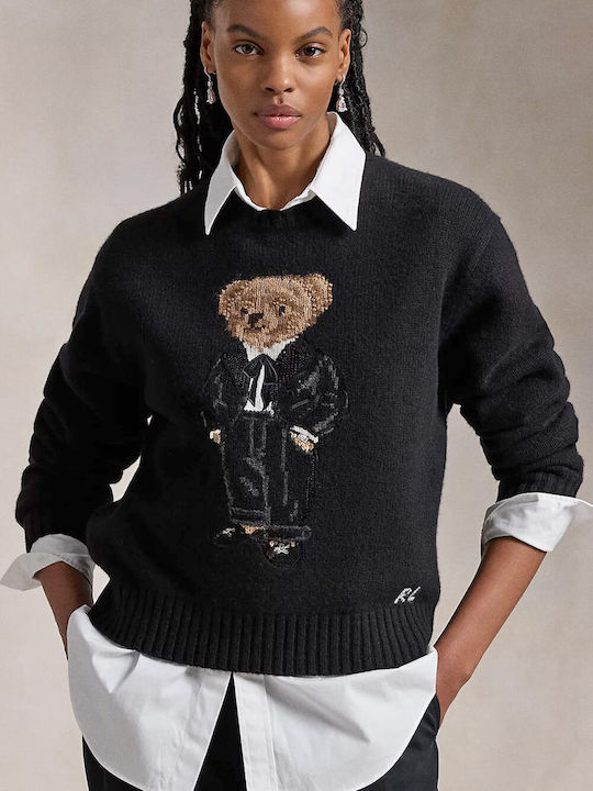 Ralph Lauren Bear Damen Pullover Black