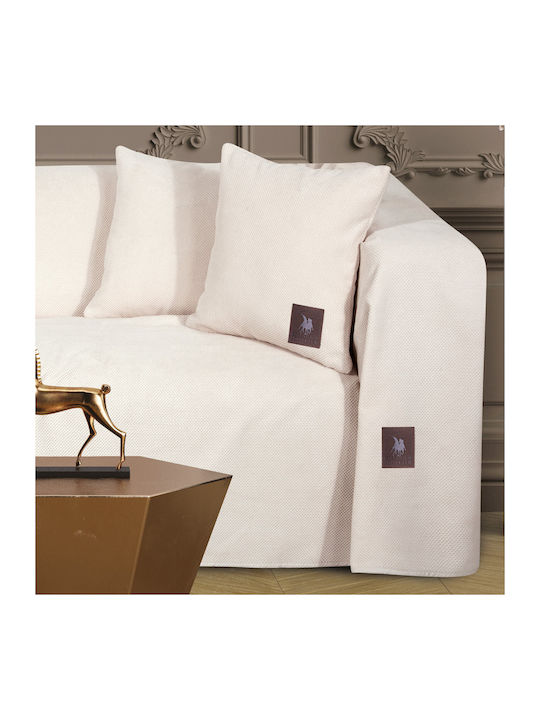 Greenwich Polo Club Sofa Throws 2 Seater 3922 180x250cm Ivory