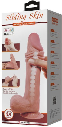 Pretty Love Sliding Skin Series Ρεαλιστικό Dildo με Βεντούζα Flesh 24cm