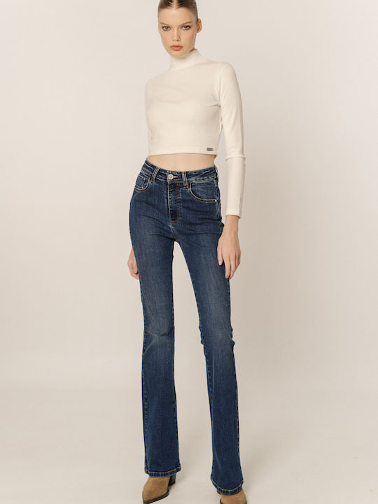 Edward Jeans High Waist Women's Jean Trousers Flared