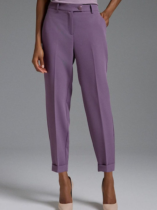 BSB Women's Fabric Trousers in Regular Fit Amethyst Purple