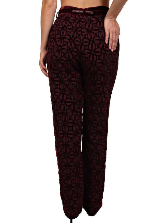 Women's Fabric Trousers Bordeaux