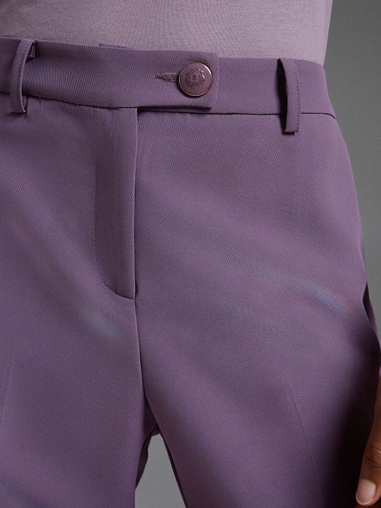 Women's Fabric Trousers Regular Fit Amethyst Purple
