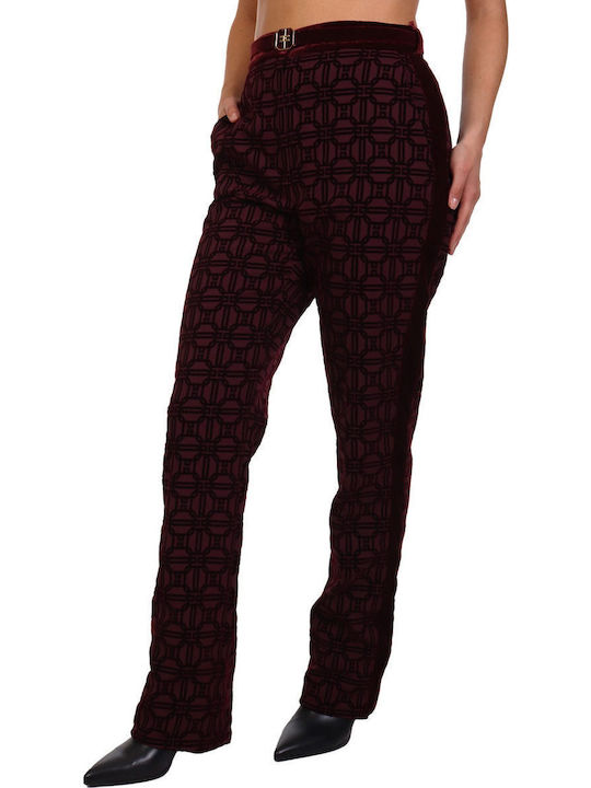 Women's Fabric Trousers Bordeaux
